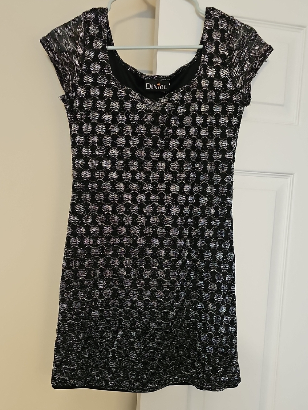 Black and Silver Short Mini Dress